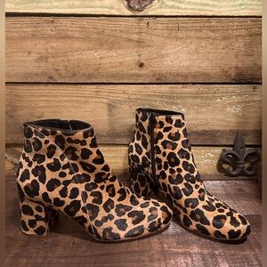 Leopard ankle boots